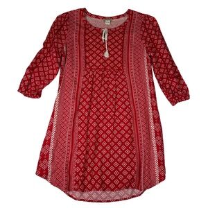 Lucky Brand Red tunic boho western Dress‎